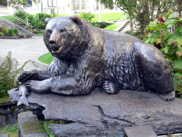 Windfall Fisherman in front of the Capitol in Juneau, Alaska